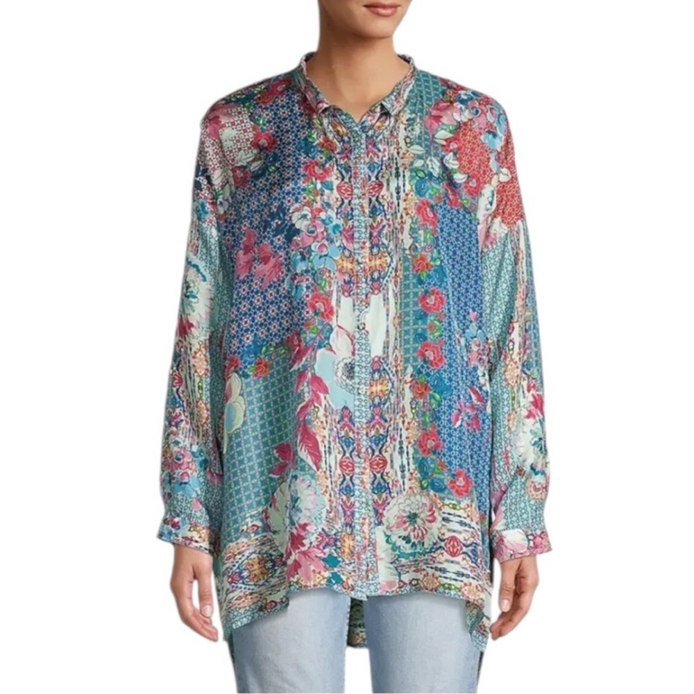 Johnny Was100% Silk Lubello Reese Oversized Tunic
